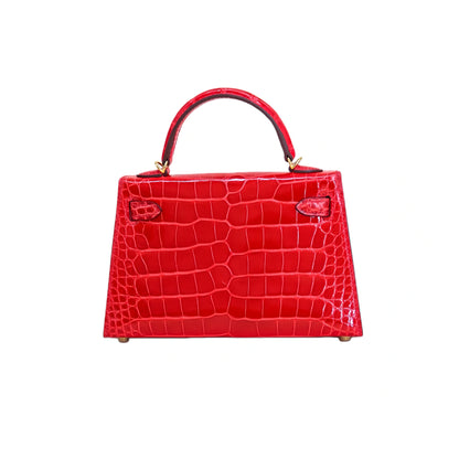 MK II 20 Lisse Alligator Handbag Rouge Vif