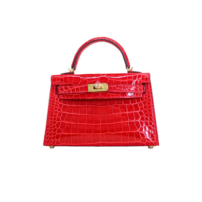 MK II 20 Lisse Alligator Handbag Rouge Vif