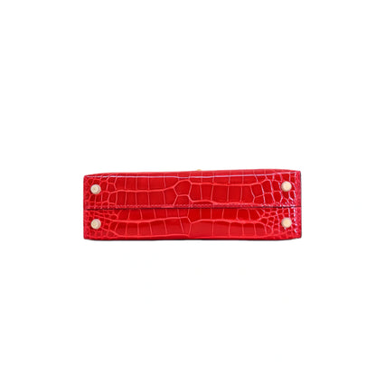 MK II 20 Lisse Alligator Handbag Rouge Vif
