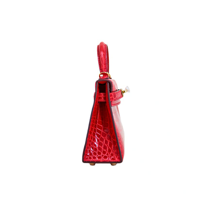 MK II 20 Lisse Alligator Handbag Rouge Vif