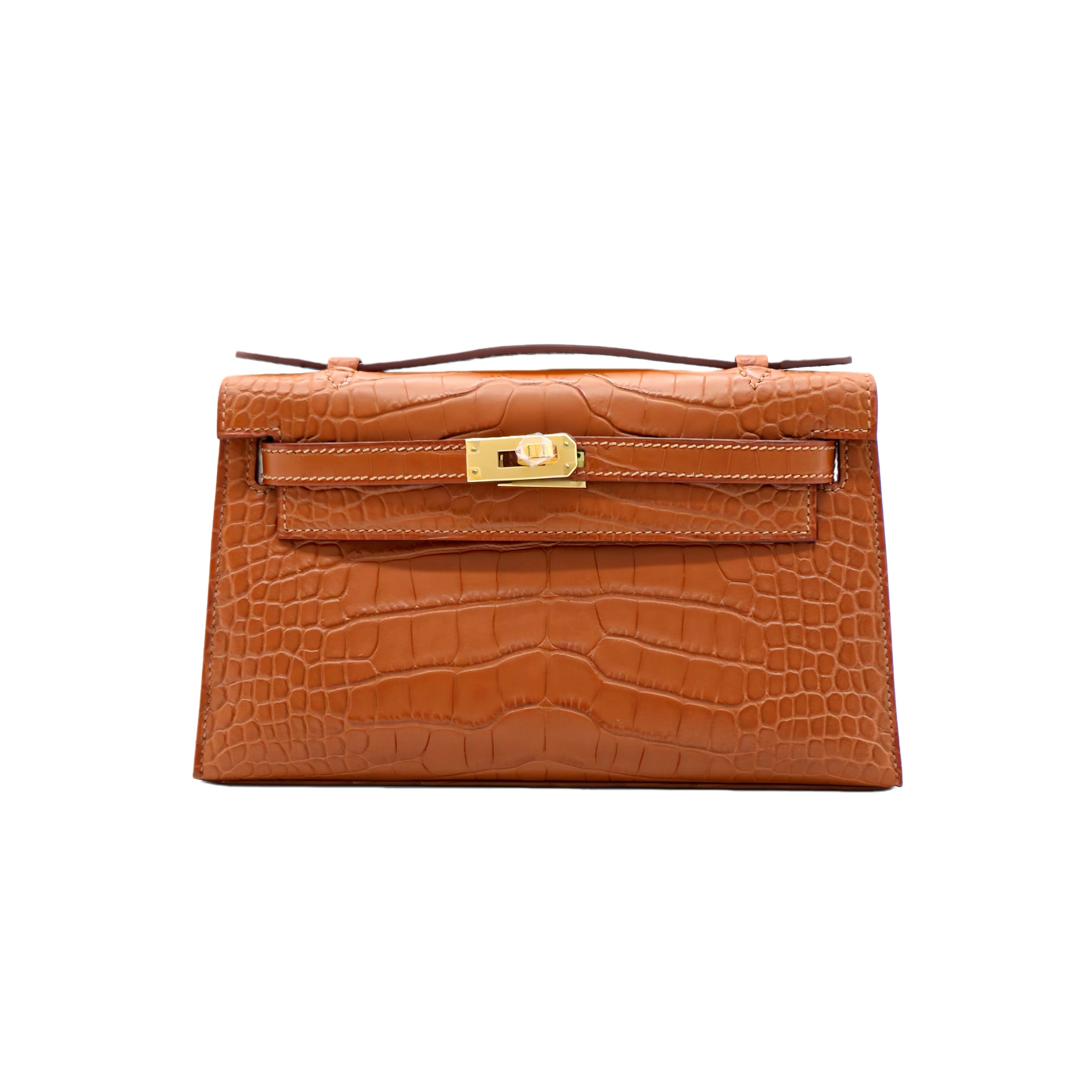 MK I 22 Matte Alligator Handbag Cognac
