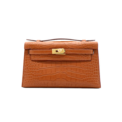 MK I 22 Matte Alligator Handbag Cognac