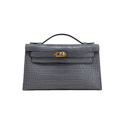 MK I 22 Gris Meyer Matte Alligator GHW – Slate-Gray Exotic Mini