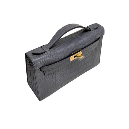 MK I 22 Gris Meyer Matte Alligator GHW – Slate-Gray Exotic Mini