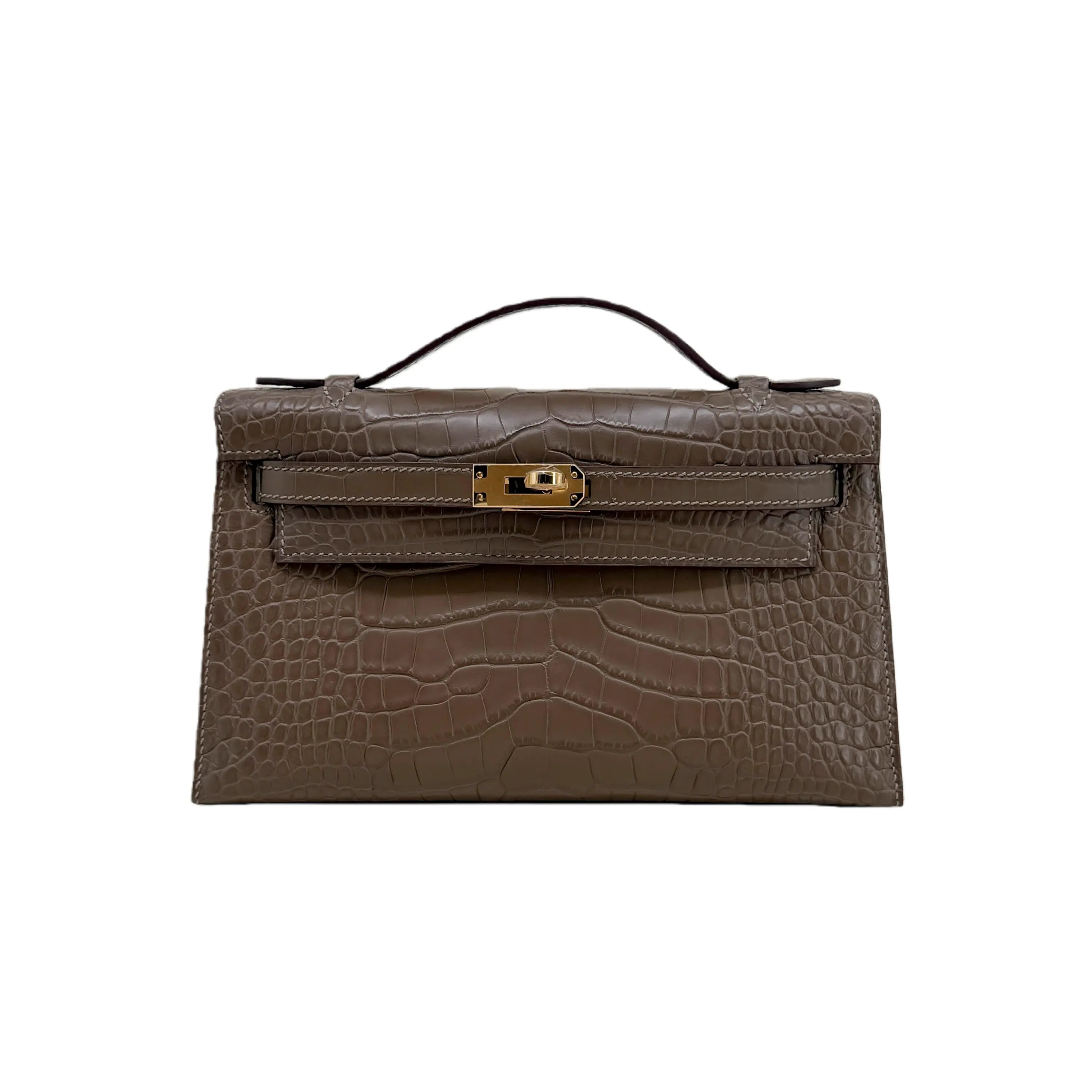 MK I 22 Taupe Matte Alligator GHW – Taupe-Gray Exotic Mini