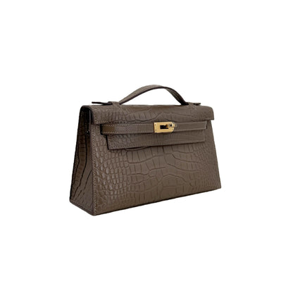 MK I 22 Taupe Matte Alligator GHW – Taupe-Gray Exotic Mini