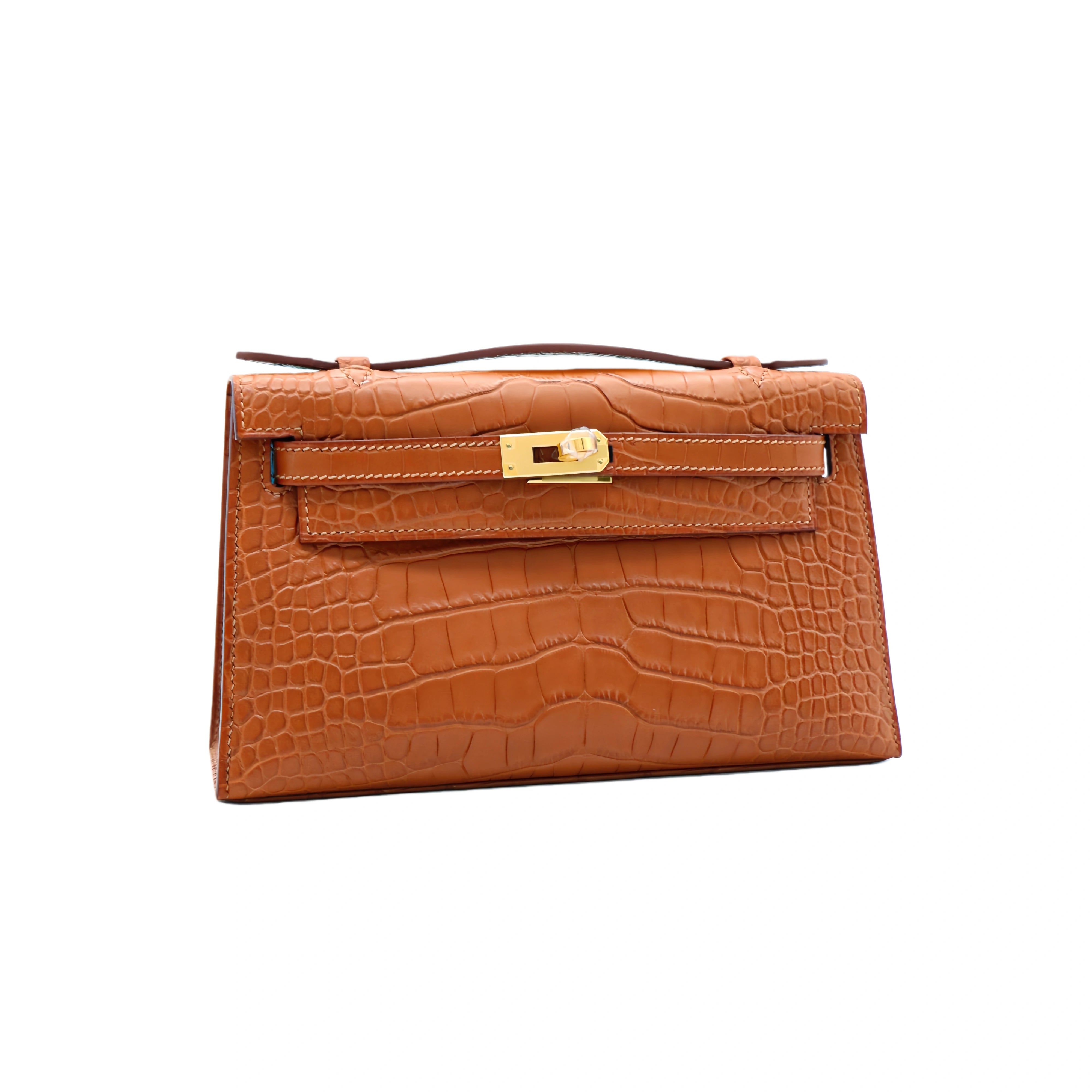 MK I 22 Matte Alligator Handbag Cognac