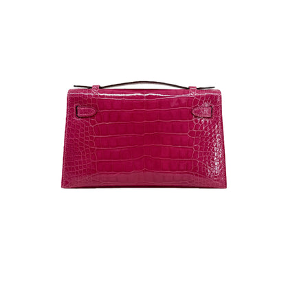 MK I 22 Rose Tyrien Lisse Alligator GHW – Fuchsia-Pink Exotic Mini