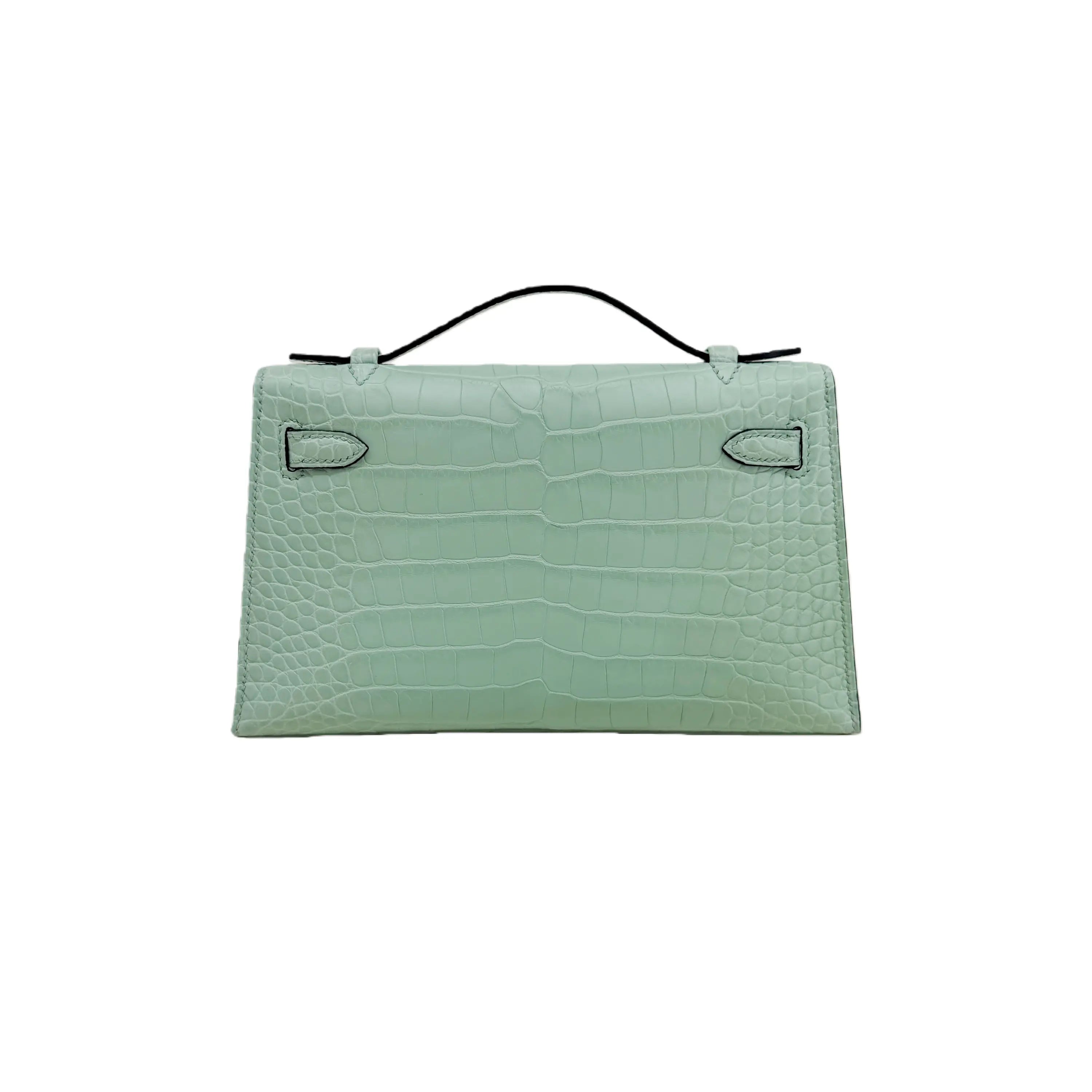 MK I 22 Vert d'Eau Matte Alligator PHW – Mint-Pearl Exotic Mini
