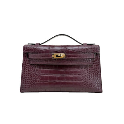 MK I 22 Prune Matte Alligator Gold Hardware