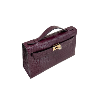 MK I 22 Prune Matte Alligator Gold Hardware