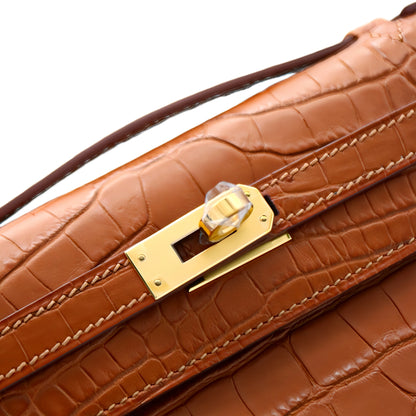 MK I 22 Matte Alligator Handbag Cognac
