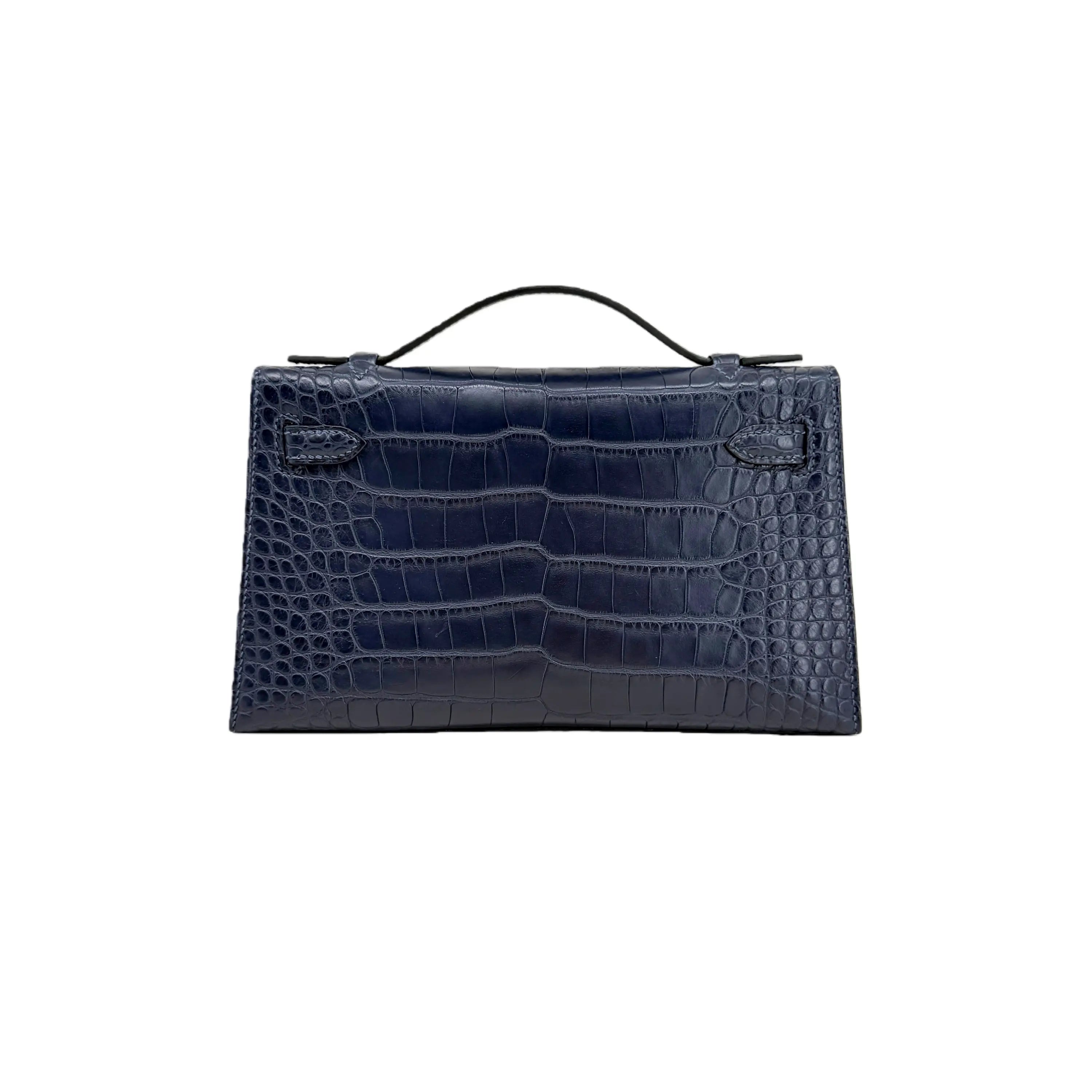 MK I 22 Bleu Marine Lisse Alligator Gold Hardware