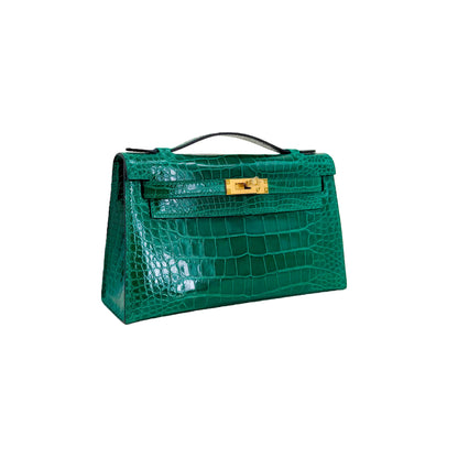 MK I 22 Emerald Green Lisse Alligator Gold Hardware