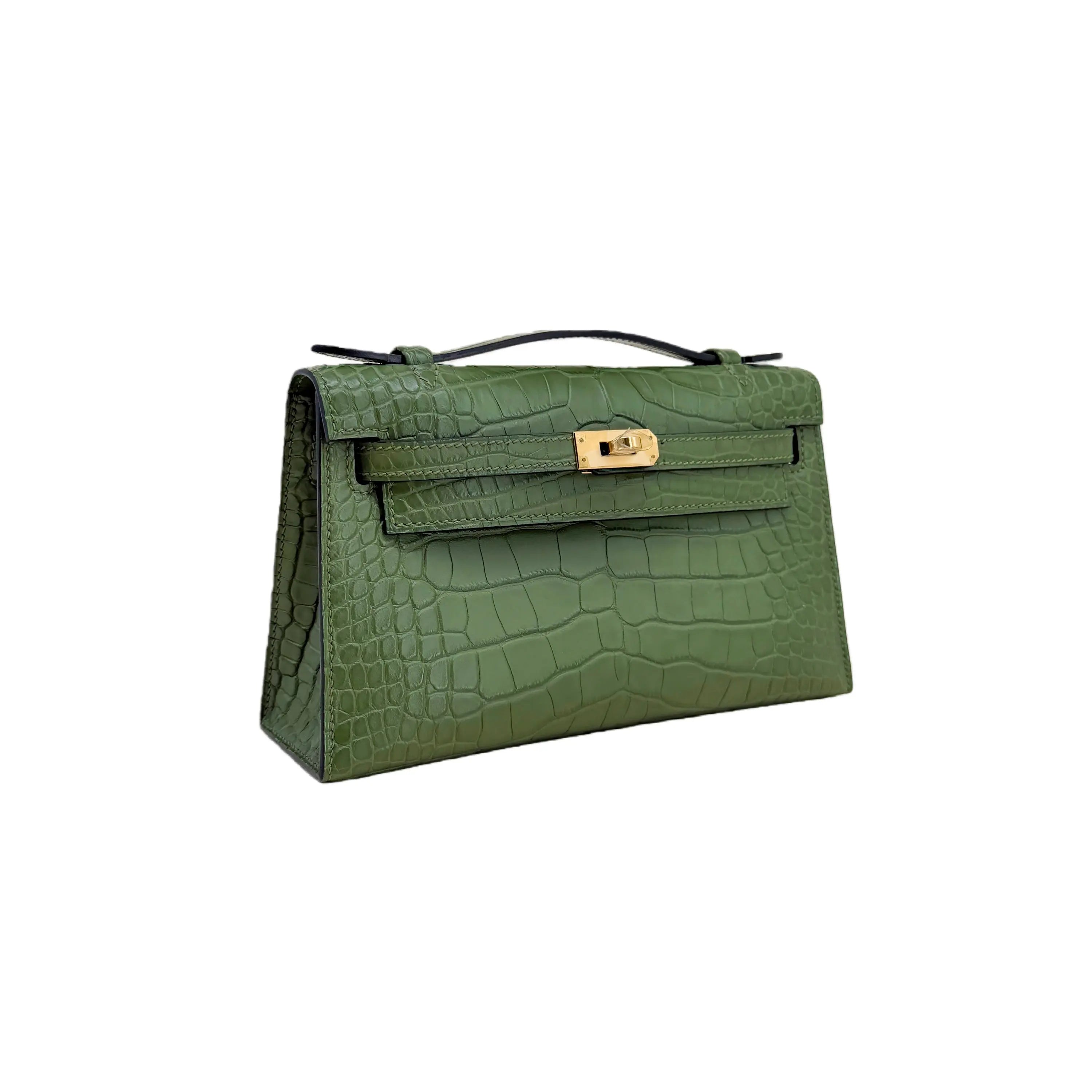 MK I 22 Vert Olive Matte Alligator Gold Hardware