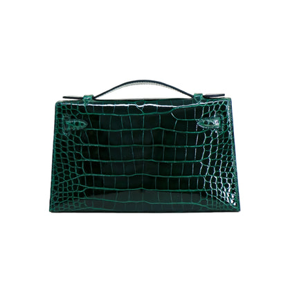MK I 22 Lisse Alligator Handbag Forest Green