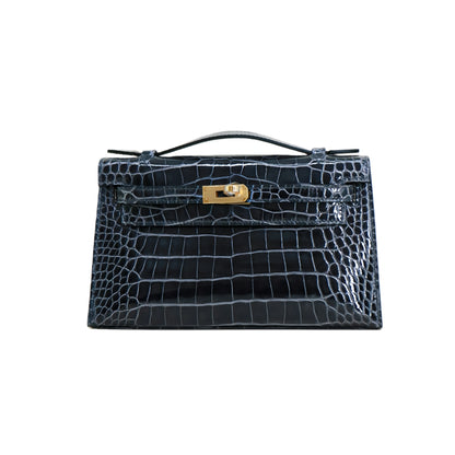 MK I 22 Lisse Alligator Handbag Bleu Marine