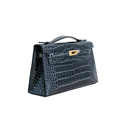 MK I 22 Lisse Alligator Handbag Bleu Marine