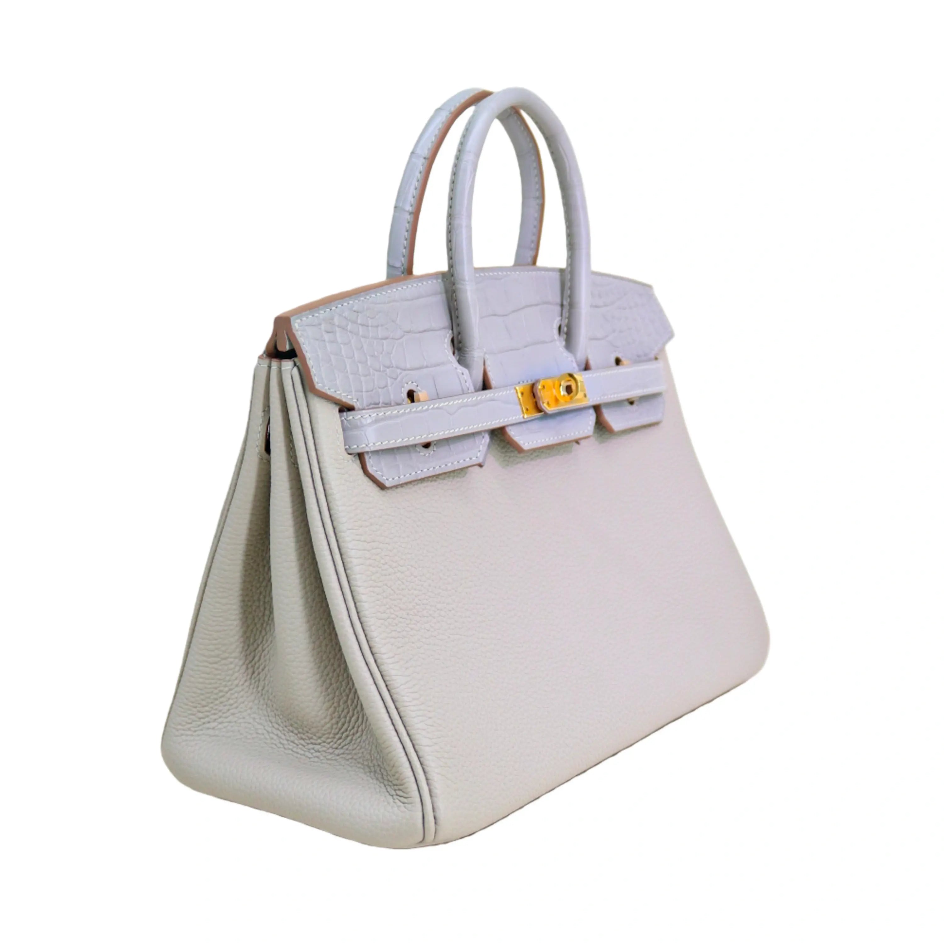 BK 25 Alligator mississippiensis & Togo Calfskin in Gris Neige