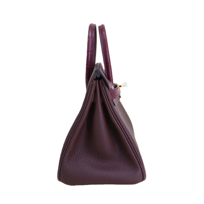 BK 25 Alligator mississippiensis & Togo Calfskin in Deep Burgundy