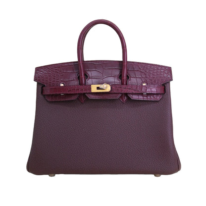 BK 25 Alligator mississippiensis & Togo Calfskin in Deep Burgundy