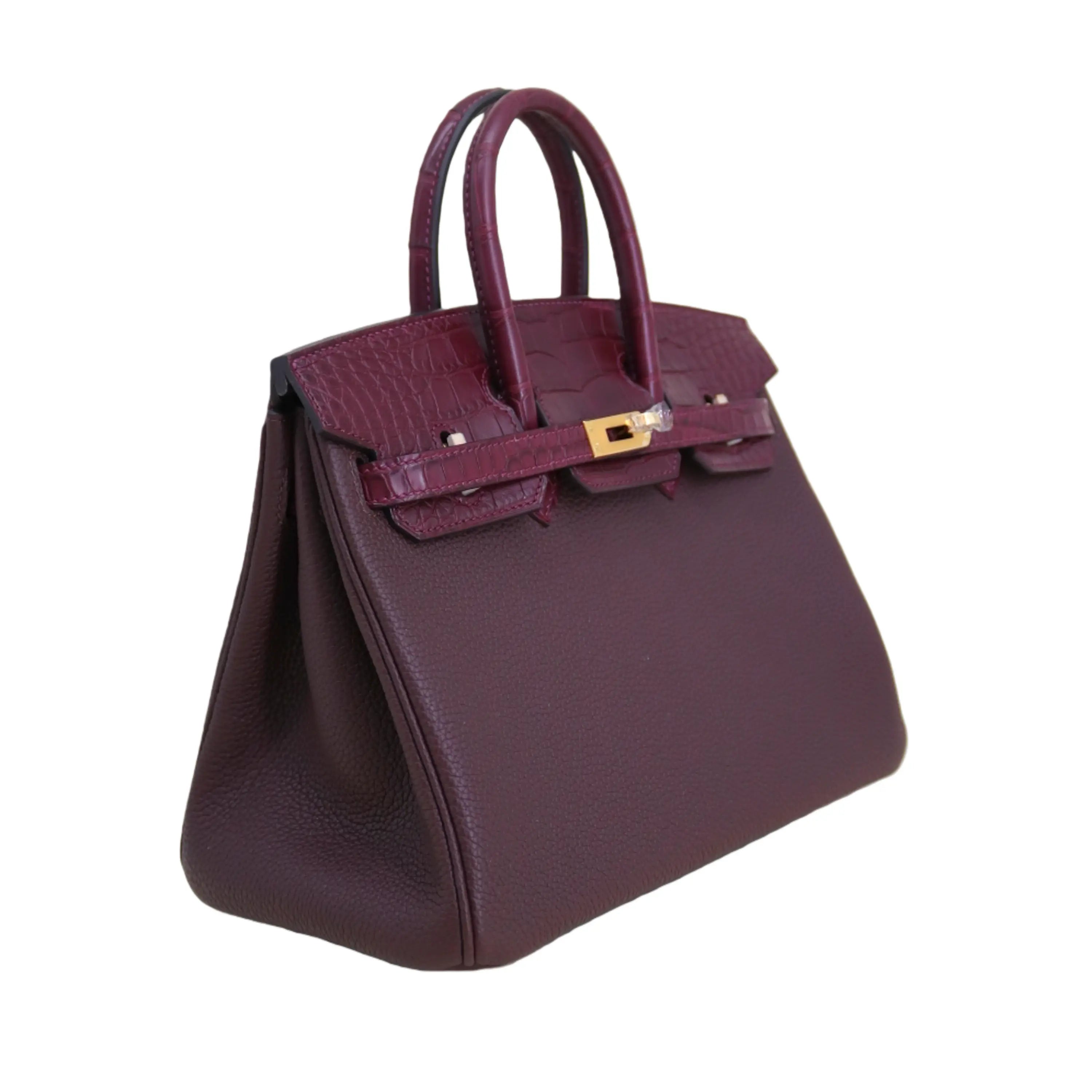 BK 25 Alligator mississippiensis & Togo Calfskin in Deep Burgundy