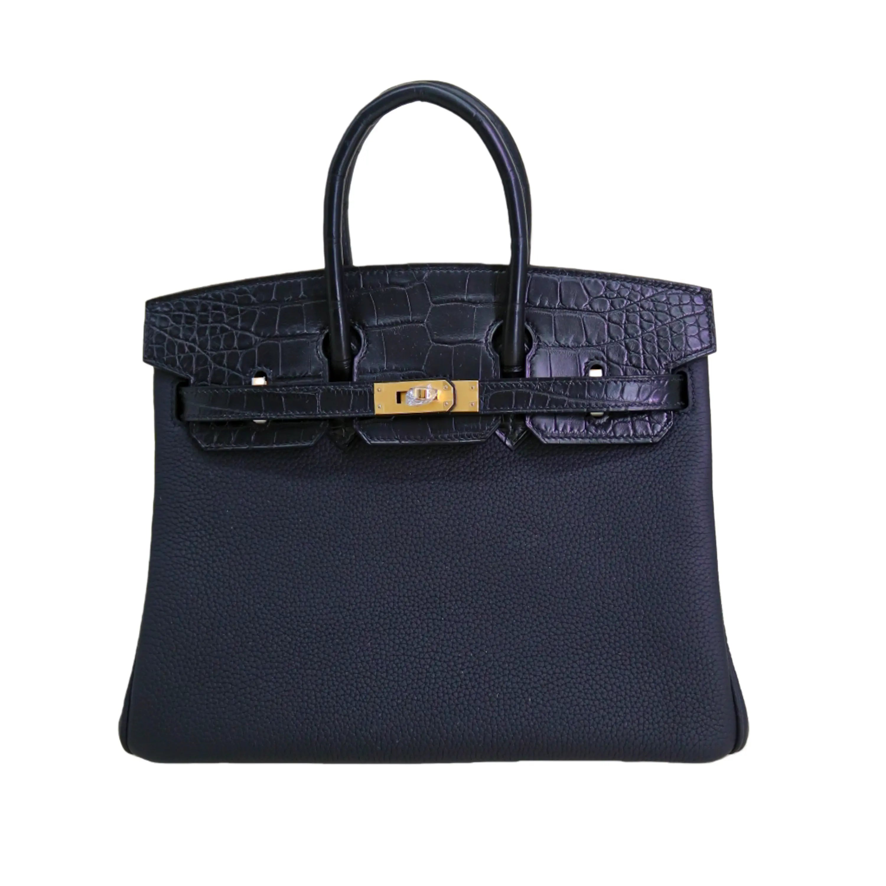 BK 25 Alligator mississippiensis & Togo Calfskin in Black